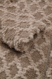 Chestnut Sherpa Rhombus Zip Up Side Pocket Hooded Jacket