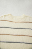 Multicolour Ribbed Edge Drop Shoulder Sweater