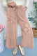 Buckskin Flower Patch Mineral Washed Terry Knit Cropped Wide Leg Pants