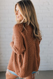 Redwood Burl Mixed Pattern Knitted Open Front Plus Cardigan