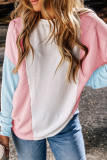 Beau Blue Color Block Corded Long Sleeve Top