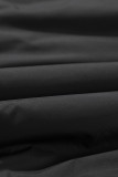 Black Zip Up Pocketed Puffer Jacket