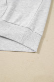 Light Grey Camouflage Patchwork Asymmetric Sleeve Plus Size Hoodie