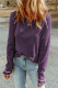 Tillandsia Purple Textured Round Neck Long Sleeve Top