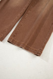 Brown Mimimalist Patch Pocket Womens Shift Jeans