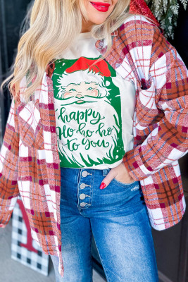 Rose Christmas Plaid Casual Flannel Shacket