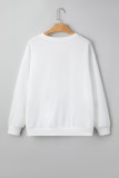 White Pearl Plaid Christmas Tree Patched Drop Shoulder Sweatshirt