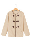 Apricot Toggle Button Teddy Coat