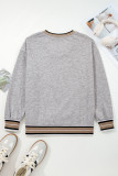 Gray Western HOWDY Bow Graphic V Neck Varsity Sweatshirt