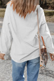 White Christmas Leafy Boot Printed Corded Rib Drop Shoulder Sweatshirt