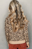 Khaki Leopard Print Dolman Sleeve Sweater
