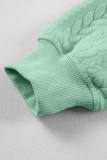 Moonlight Jade Cable Textured Baggy Solid Hoodie