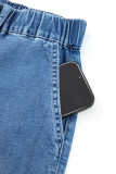 Ashleigh Blue Plus Size Elastic Waist Ruffled Wide Leg Denim Pants