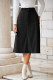 Black Front Slit Shift High Waist Midi Skirt
