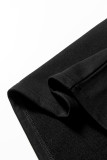 Black Varsity Contrast Banded Sleeve Shift Sweatshirt Dress