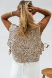 Apricot Knot Side Leopard Print Vest