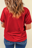 Red XOXO Checkered Ribbon Bow Print Valentines Day T Shirt