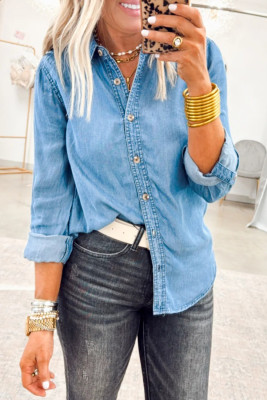 Myosotis Buttoned Down Slim Denim Shirt