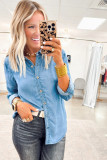Myosotis Buttoned Down Slim Denim Shirt