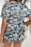 Green Camouflage KENTUCKY Crew Neck Summer Top