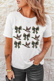 White Camo Bow Flying Mallard Duck Printed Tee
