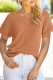 Gold Flame Solid Color Knit Contrast Hollowed Short Sleeve V Neck Sweater