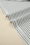 Black Stripe Contrasted Ruffle Trim Casual Tank Top