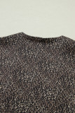 Brown Leopard Print Slim Denim Vest