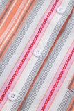 Pink Stripe Button up Short Sleeve Shirt