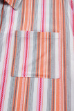 Pink Stripe Button up Short Sleeve Shirt