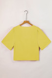 Golden Glow Women's Casual Summer Sleeve Wrap V Neck Draped Blouses