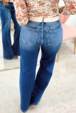 Sky Blue Tailored Seam Detail Womens Shift Jeans
