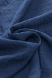 Sail Blue Notched Neck Batwing Sleeve Lightweight Blouse