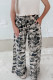Green Camouflage Print Drawstring Casual Pants