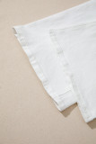 White Solid Color Loose Casual Jeans