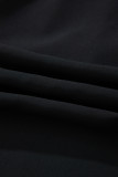 Black Bow Decor Backless Short Sleeve Shift Mini Dress