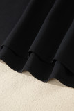 Black Bow Decor Backless Short Sleeve Shift Mini Dress