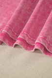 Sachet Pink Solid Color Cotton Mineral Washed Oversize Tee