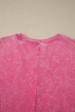 Sachet Pink Solid Color Cotton Mineral Washed Oversize Tee