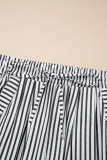 Black Stripe Wide Leg Casual Pants