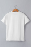 White Western Fashion Embroidered Casual Tee