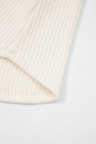 White Ribbed Texture Button Down Leopard Patchwork Short Sleeve Shirt