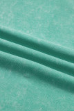 Mint Green Solid Color Cotton Mineral Washed Oversize Tee