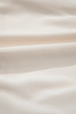 Apricot Plus Size V Neck Lacy Embroidery Patchwork Short Sleeve Maxi Dress
