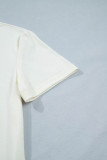 White Fish Print Short Sleeve Round Neck T Shirt