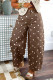 Brown Tailored Seam Polka Dot Print Barrel Casual Jeans