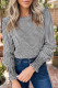 Black Plaid Shirred Cuff Long Sleeve Round Neck Blouse