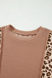 DUNE Leopard Print Colorblock Ribbed Knit Top