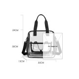 Stadium Approved Clear PVC Tote Bag Multi‑Pocket Transparent Crossbody Handbag for Concert Sports Events