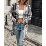 Camo Print Open Front Cardigan